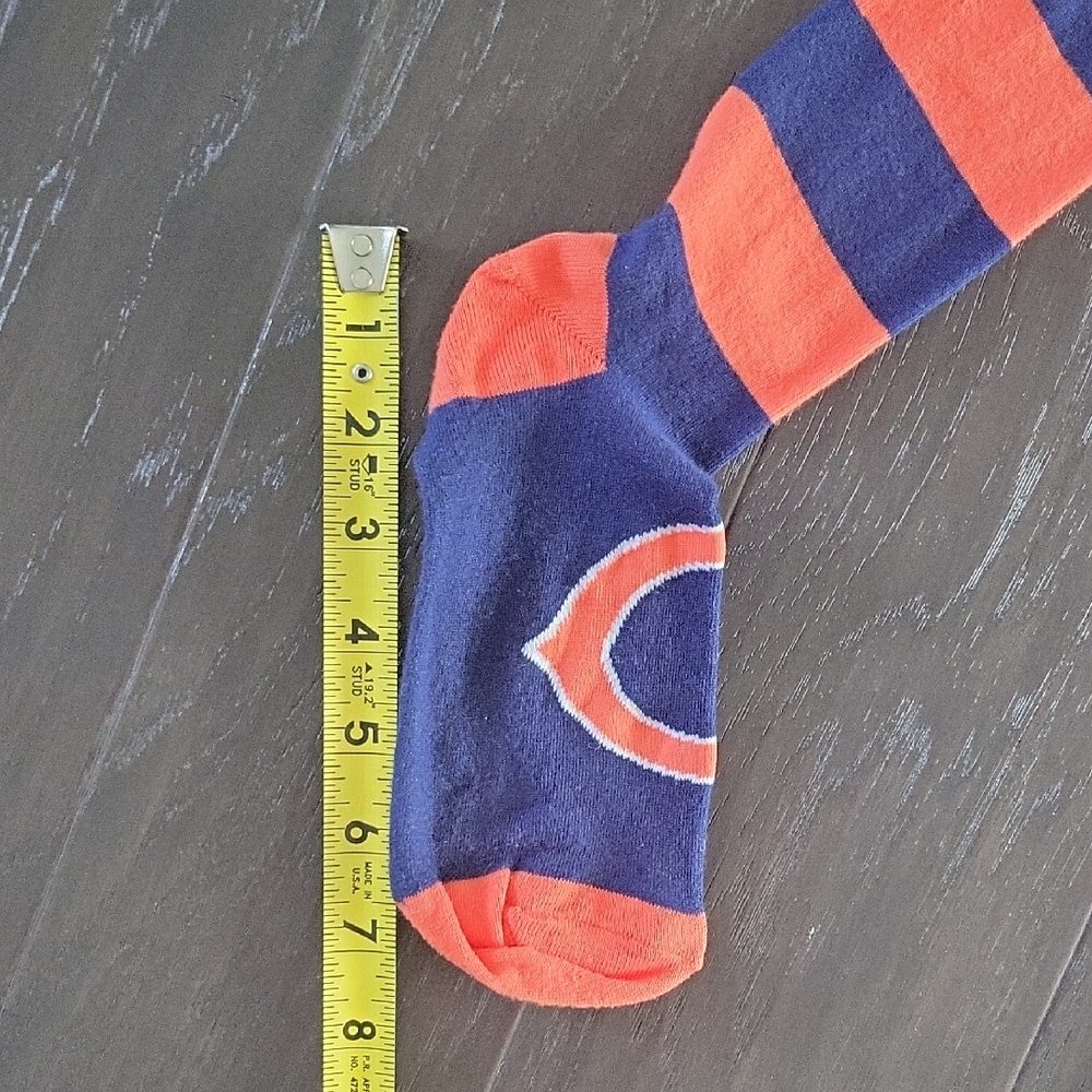 Bears Striped Orange and Blue Knee-High Socks - Picture 3 of 8